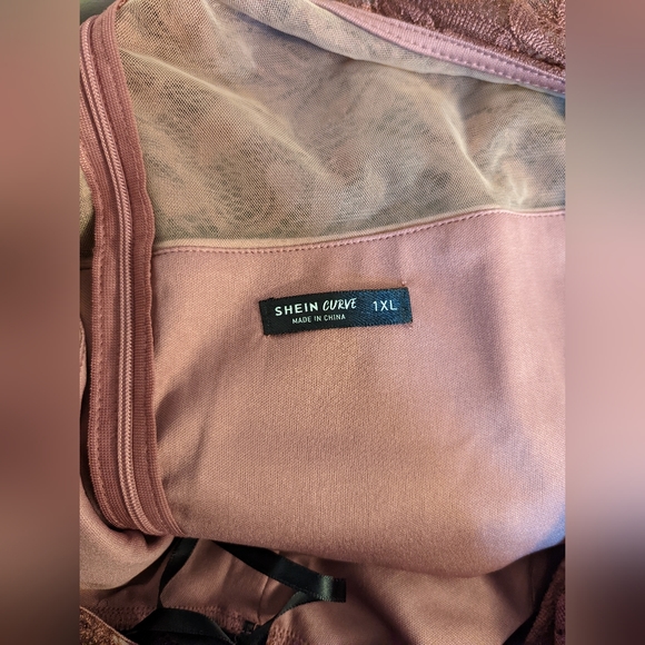 SHEIN Brown Lace High Low Dress - Picture 5 of 6